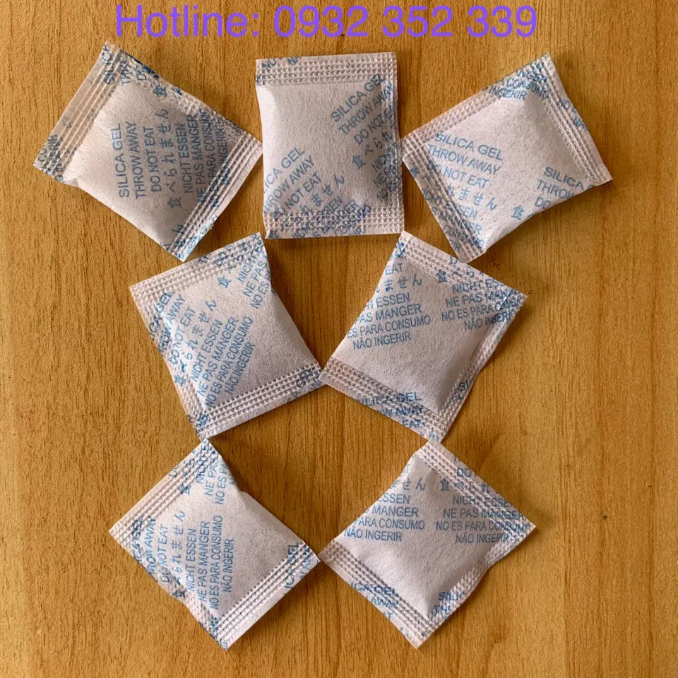 Hạt hút ẩm Silica gel đóng gói 1,4gr